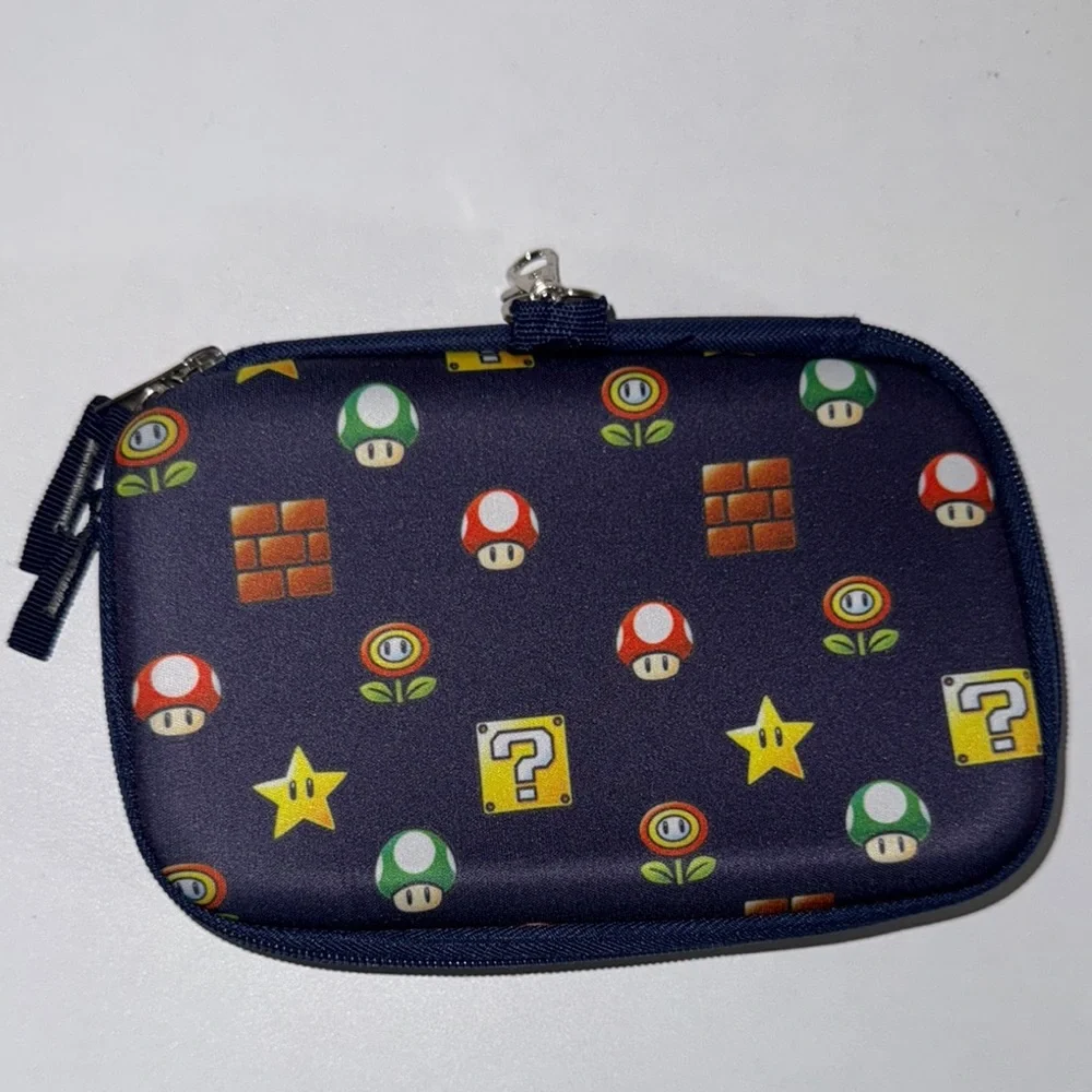 Nintendo Super Mario Bros Blue Pencil Game Gadget Puff Clip Zip Case